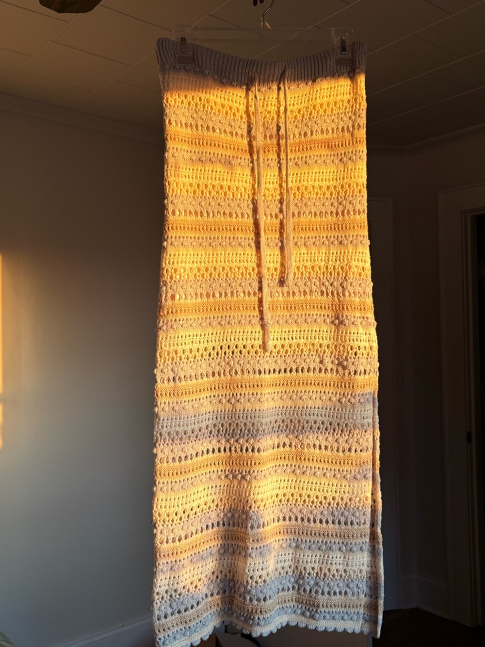 Jessica Simpson Cream Crochet Maxi Skirt